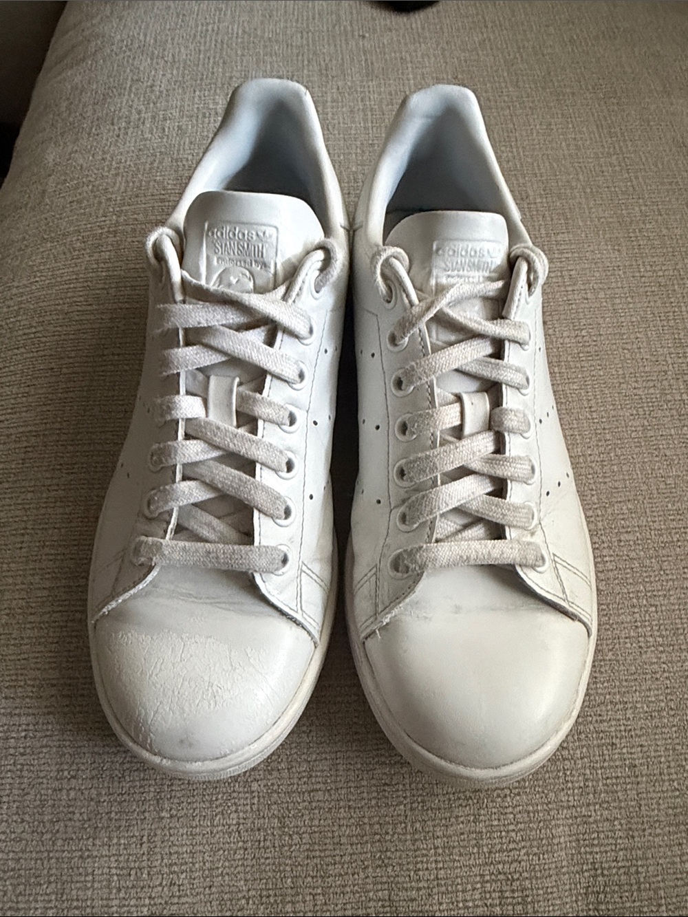 adidas White Leather Low-Top Sneakers